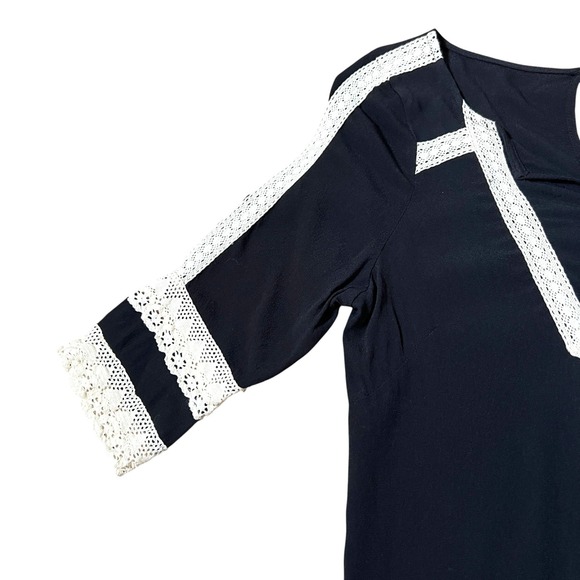 L*Space Victoria Boho Crochet Trim Cover Up Dress Size Large Resort Beach Cruise - Picture 4 of 9